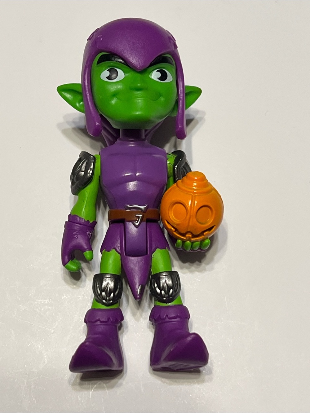 Marvel Purple & Green Goblin Figure with Orange Pumpkin Bomb